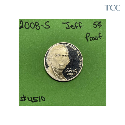 2008 S Jefferson Nickel 5 Cent Piece Choice Proof