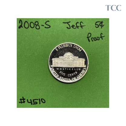 2008 S Jefferson Nickel 5 Cent Piece Choice Proof