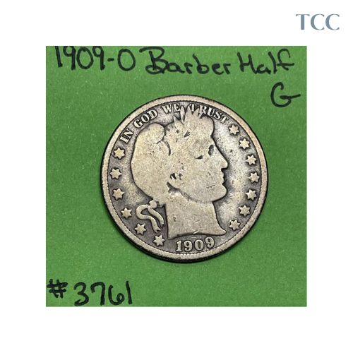 1909-O Barber Liberty Head Half Dollar Good 90% Silver