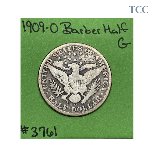 1909-O Barber Liberty Head Half Dollar Good 90% Silver