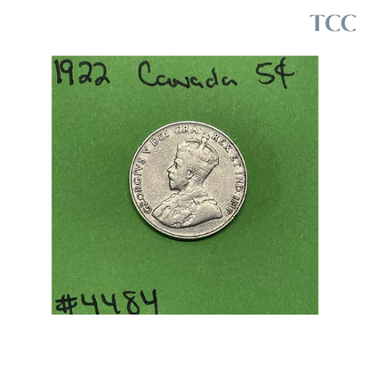 1922 Canada 5 Cents Nickel Circulated