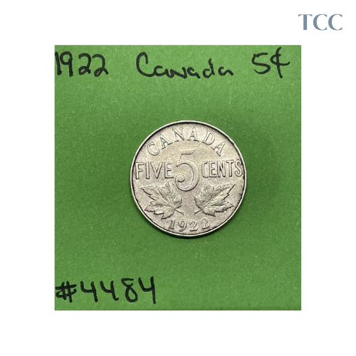 1922 Canada 5 Cents Nickel Circulated