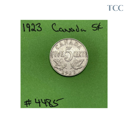 1923 Canada 🇨🇦 5c Cents Nickel Circulated