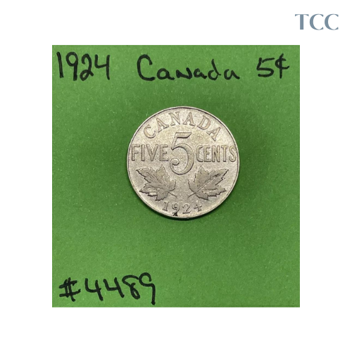 1924 Canada 🇨🇦 5c Cents Nickel Circulated