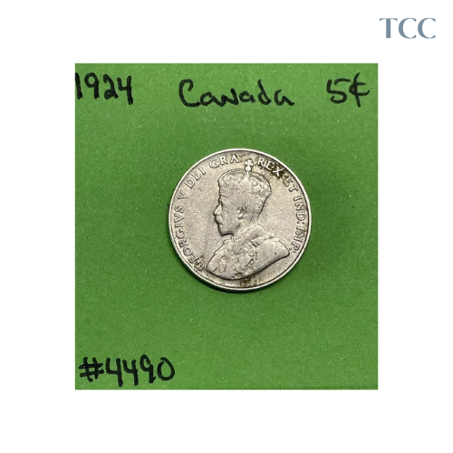 1924 Canada 🇨🇦 5c Cents Nickel Circulated