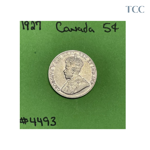 1927 Canada 🇨🇦 5c Cents Nickel Circulated