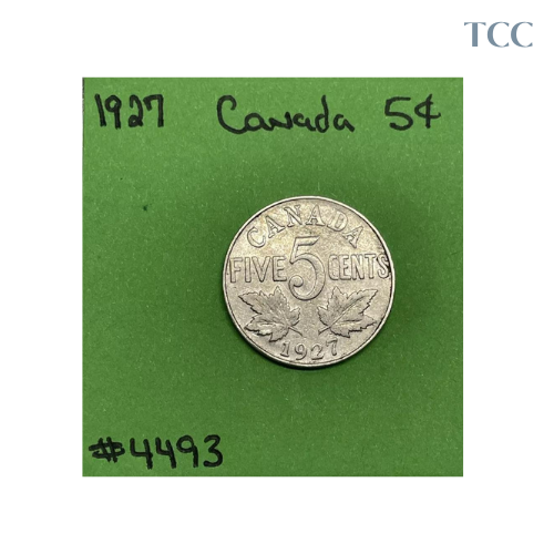 1927 Canada 🇨🇦 5c Cents Nickel Circulated