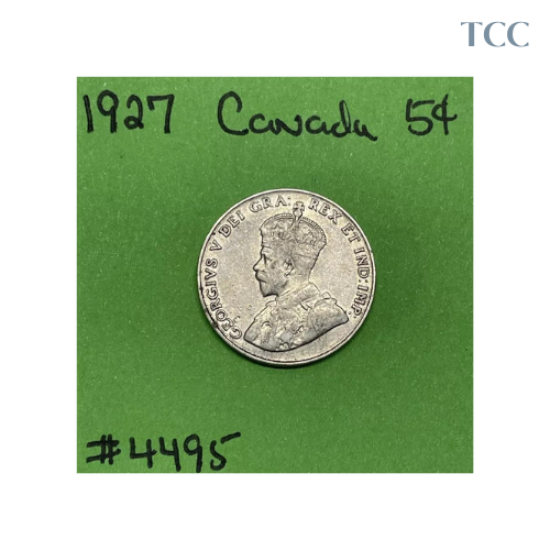 1927 Canada 🇨🇦 5c Cents Nickel Circulated