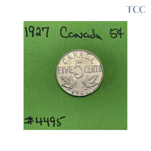 1927 Canada 🇨🇦 5c Cents Nickel Circulated