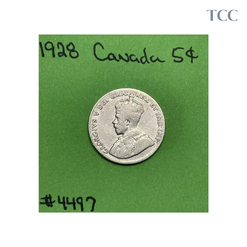 1928 Canada 🇨🇦 5c Cents Nickel Circulated