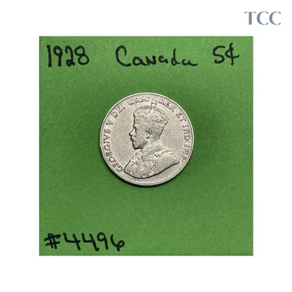 1928 Canada 🇨🇦 5c Cents Nickel Circulated