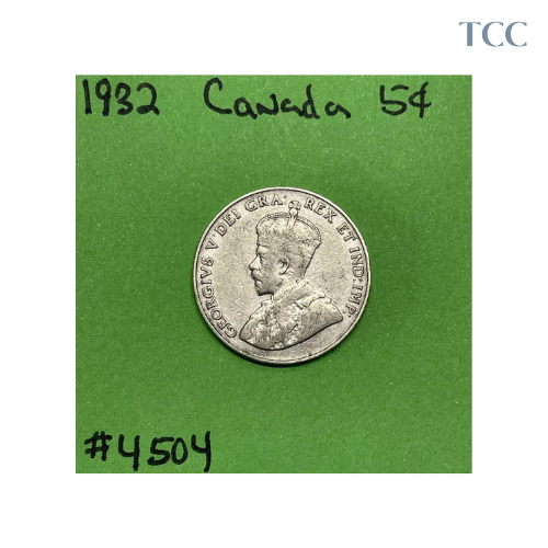 1932 Canada 🇨🇦 5c Cents Nickel Circulated