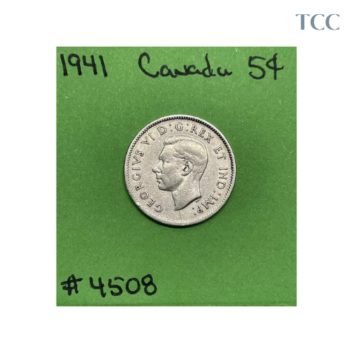 1941 Canada 🇨🇦 5c Cents Nickel Circulated