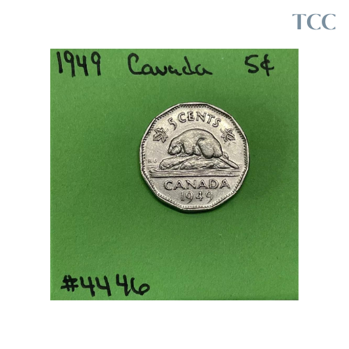 1949 Canada 🇨🇦 5 Cents Nickel Circulated