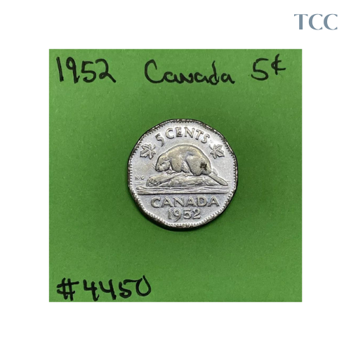 1952 Canada 🇨🇦 5 cents Nickel coin