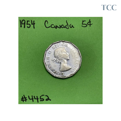 1954 Canada 🇨🇦 5 cents Nickel