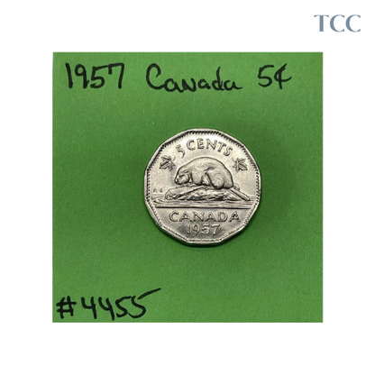 1957 Canada 🇨🇦 5 cents Nickel