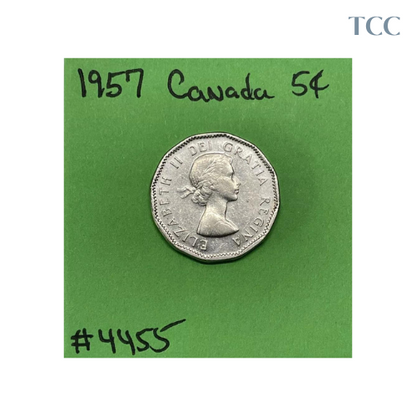 1957 Canada 🇨🇦 5 cents Nickel