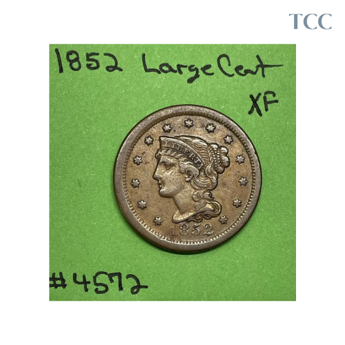 1852 Braided Hair Large Cent 1c XF Extra Fine