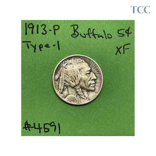 1913 P Type-1 Buffalo Indian Head Nickel 5c XF Extra Fine