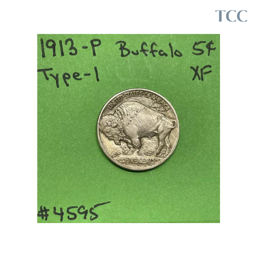 1913 P T1 Type-1 Buffalo Indian Head Nickel 5c XF Extra Fine