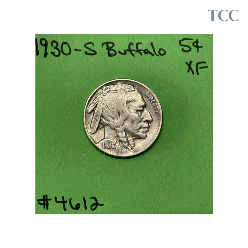 1930-S Buffalo Indian Head Nickel 5c XF Extra Fine