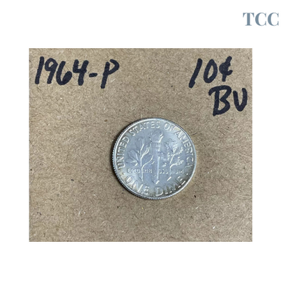 1964 P Roosevelt Dime 10c BU Uncirculated 90% Silver