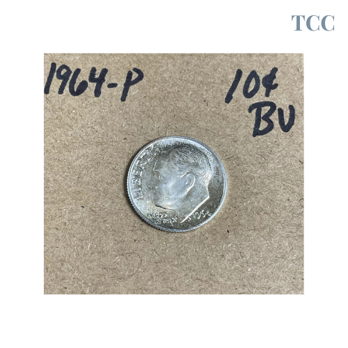 1964 P Roosevelt Dime 10c BU Uncirculated 90% Silver