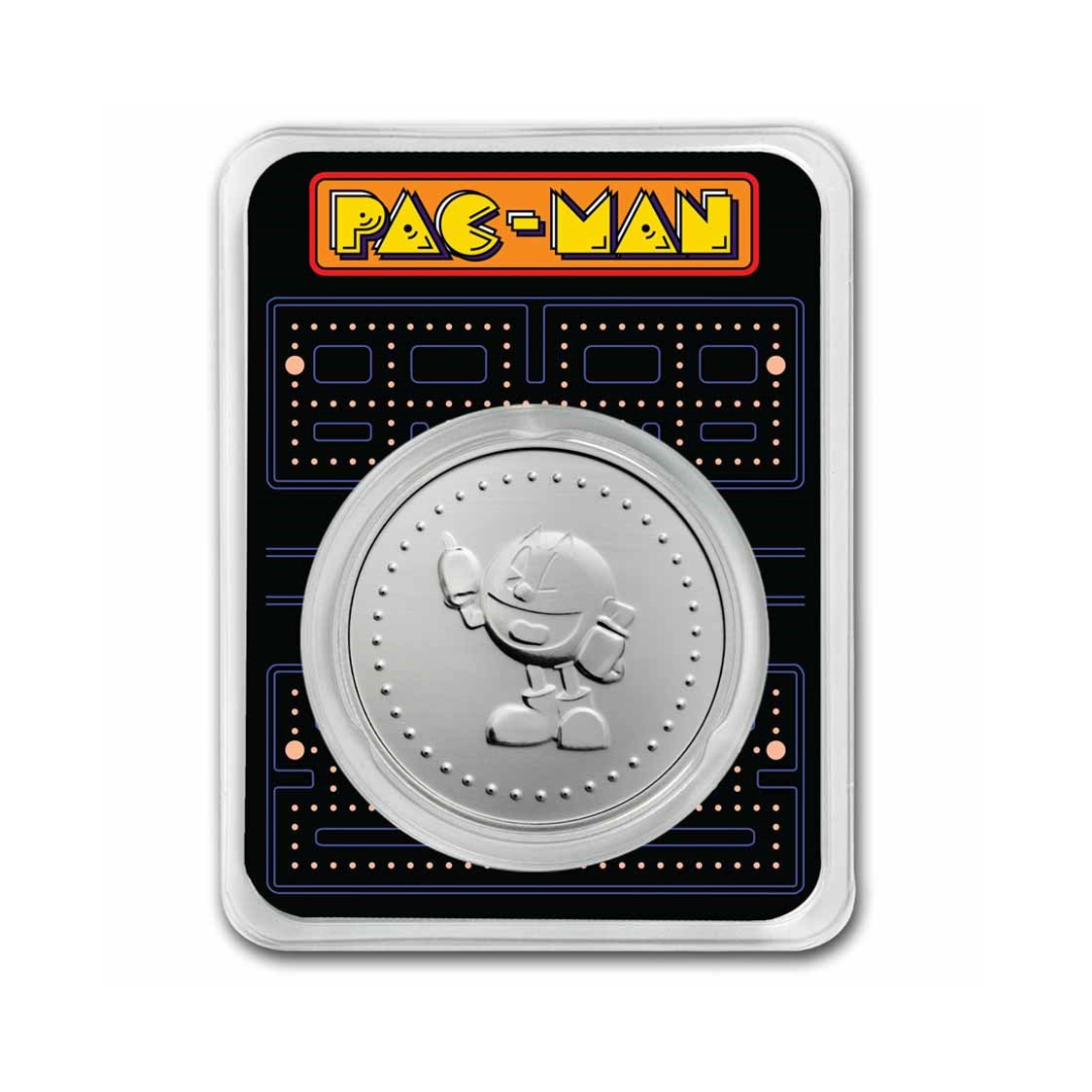 PAC-MAN Game Token 1 oz Silver Slot Medal in TEP