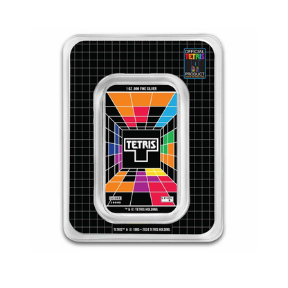 Tetris™ 1 oz Silver 40th Anniversary Colorized Bar in TEP