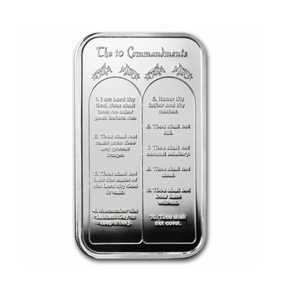 The Ten Commandments 1 oz Silver Bar