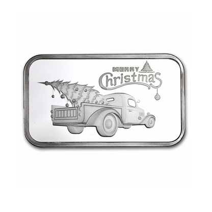 The Christmas Tree Truck 1 oz Silver Bar