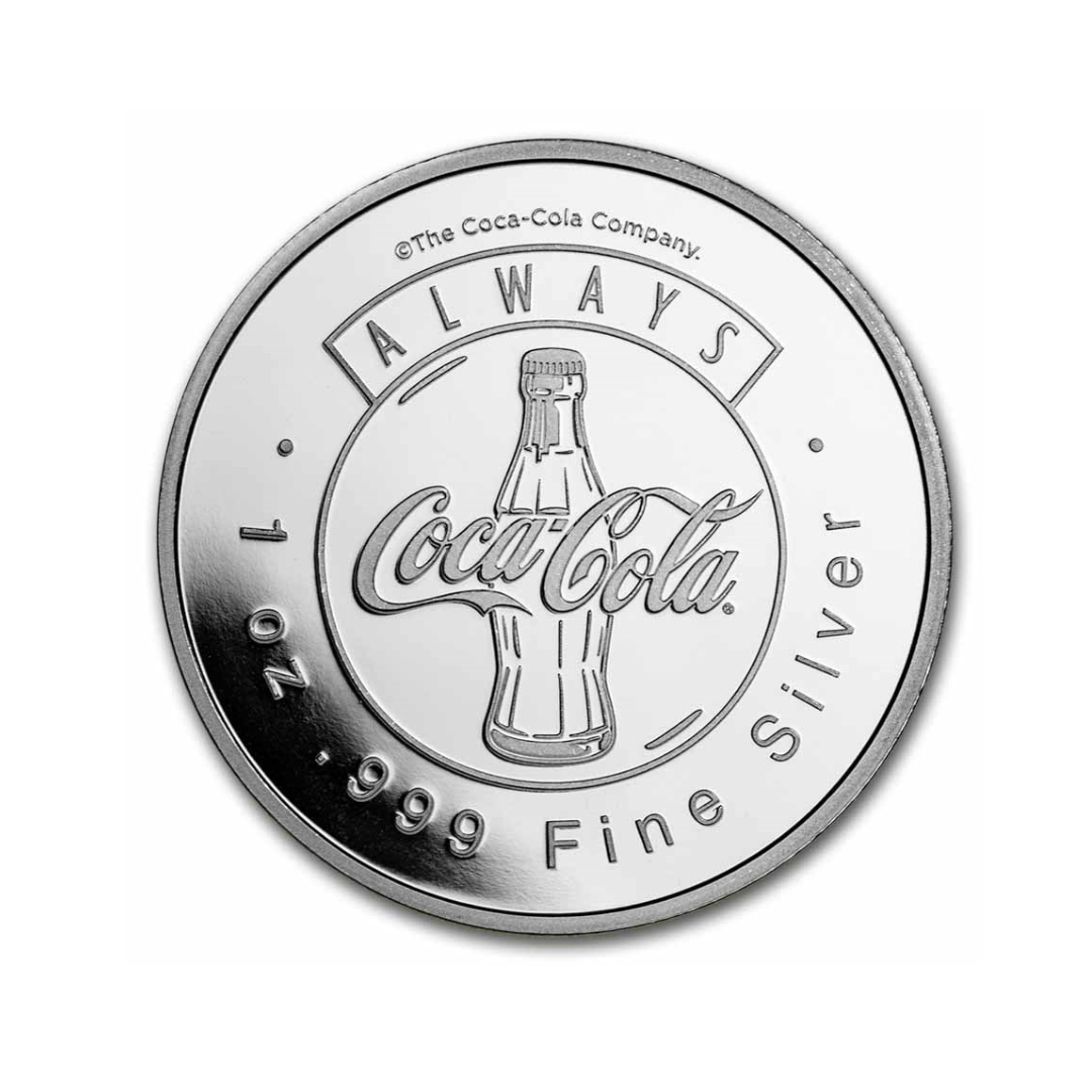 Coca-Cola® 1 oz Ag Proof Round Polar Bear Ornament w/ Gift Tin