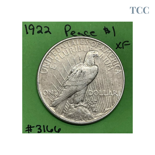 1922-P Peace Silver Dollar $1 XF Extra Fine