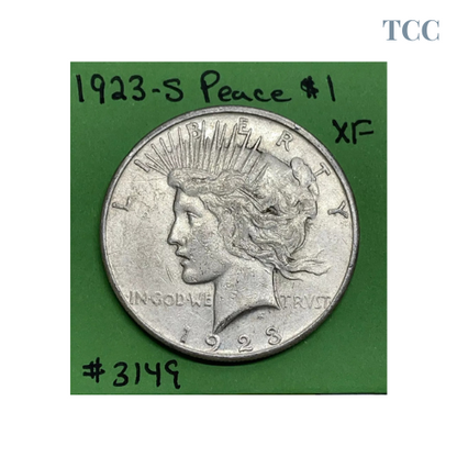 1923 S Peace Silver Dollar $1 XF Extra Fine 90% Silver