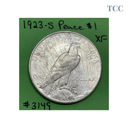 1923 S Peace Silver Dollar $1 XF Extra Fine 90% Silver