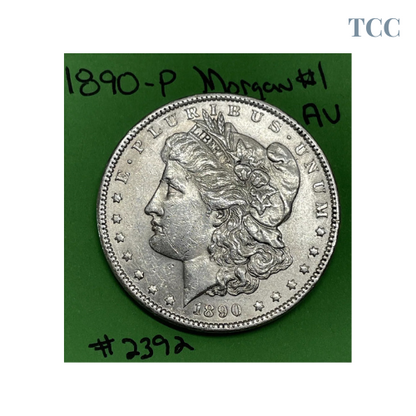 1890-P Morgan Silver Dollar $1 AU About Uncirculated 90% Silver