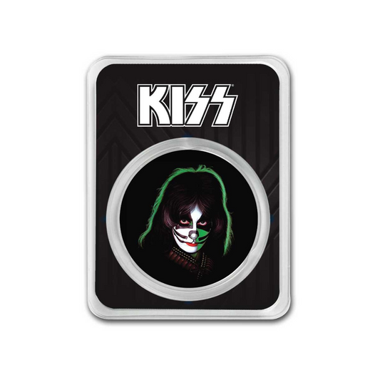 KISS 1 oz Silver Colorized Green Catman in TEP