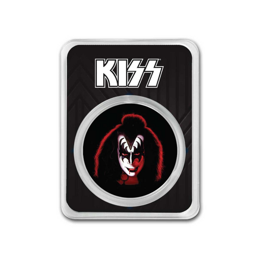 KISS 1 oz Silver Colorized Red Demon in TEP