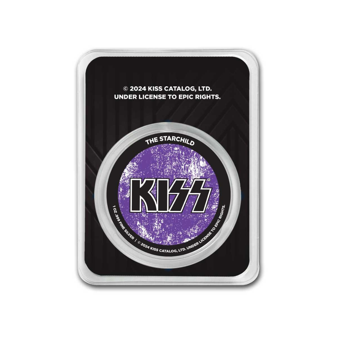 KISS 1 oz Silver Colorized Purple Starchild in TEP