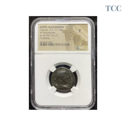 Egypt Alexandria Hadrian AD 117-138 Bi Tetradrachm yr. 16 AD 131/2 NGC Fine