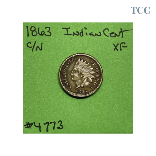 1863 Indian Head Cent XF Extra Fine Copper-Nickel