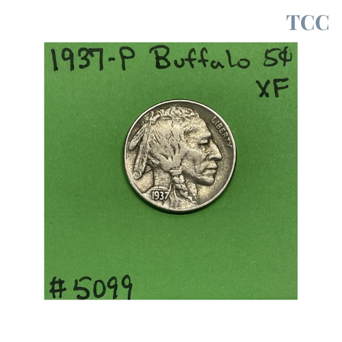 1937-P Buffalo Indian Head Nickel 5c XF Extra Fine