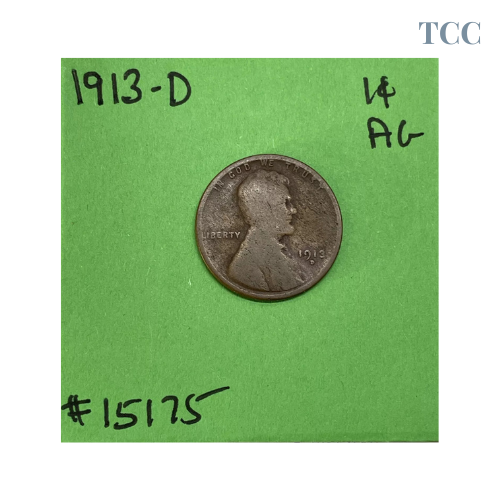 1913-D Lincoln Wheat Cent / Penny 1c AG About Good