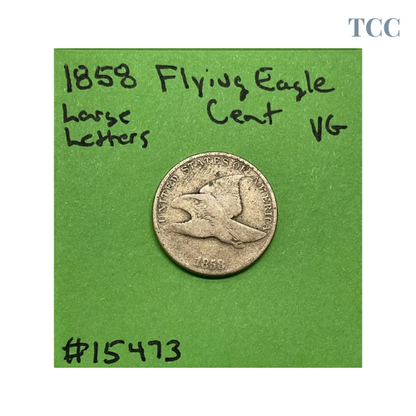 1858 Flying Eagle Cent 1c LL Large Letters Very Good (VG)