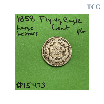 1858 Flying Eagle Cent 1c LL Large Letters Very Good (VG)