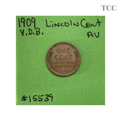 1909-P VDB Lincoln Wheat Cent / Penny 1c AU About Uncirculated