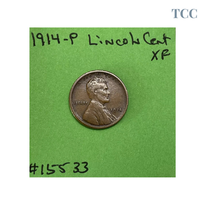 1914-P Lincoln Wheat Cent / Penny 1c XF Extra Fine