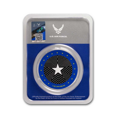 1 oz Silver Colorized Round - U.S. Air Force Wings Logo (In TEP)