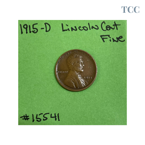 1915 D Lincoln Wheat Cent / Penny 1c Fine